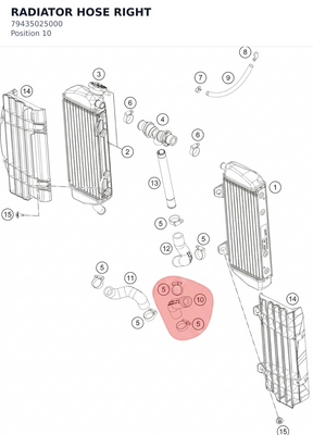 Diagram preview: RADIATOR HOSE RIGHT (79435025000)