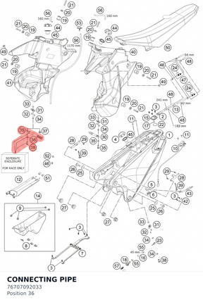 Diagram preview: CONNECTING PIPE (76707092033)