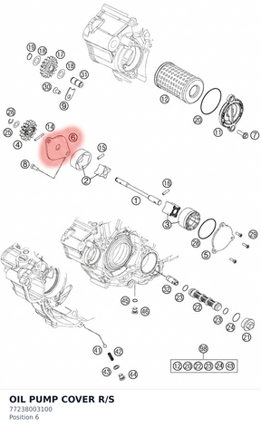 Diagram preview: OIL PUMP COVER R/S (77238003100)