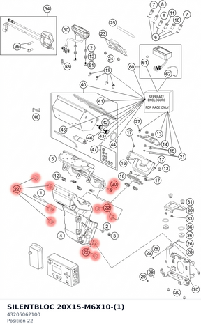 Diagram preview: SILENTBLOC 20X15-M6X10-(1) (43205062100)