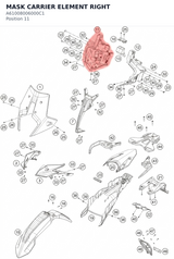 Diagram preview: MASK CARRIER ELEMENT RIGHT (A61008006000C1)
