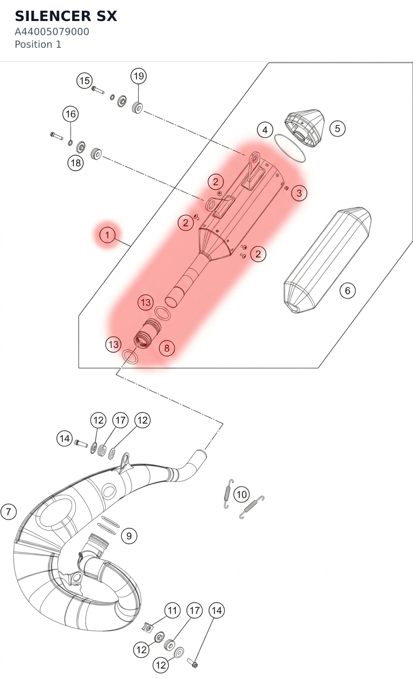 Diagram preview: SILENCER SX (A44005079000)