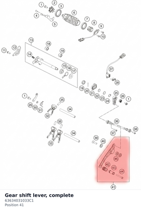 Diagram preview: Gear shift lever, complete (63634031033C1)