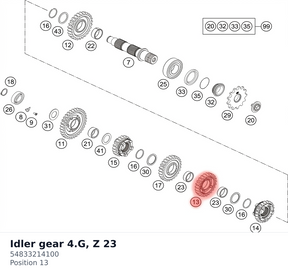 Diagram preview: Idler gear 4.G, Z 23 (54833214100)