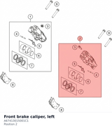 Diagram preview: Front brake caliper, left (A67413015001C1)