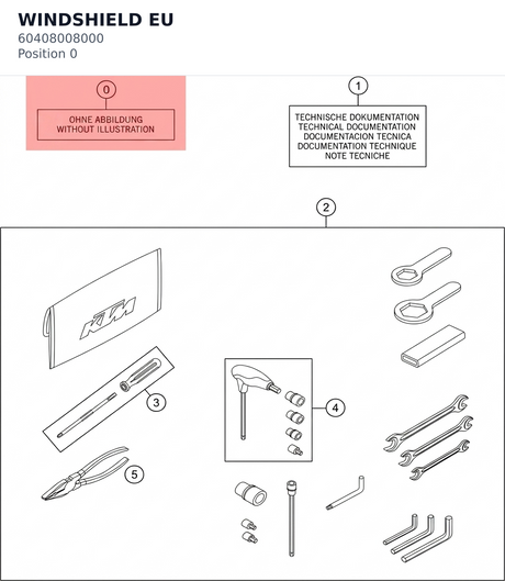 Diagram preview: WINDSHIELD EU (60408008000)