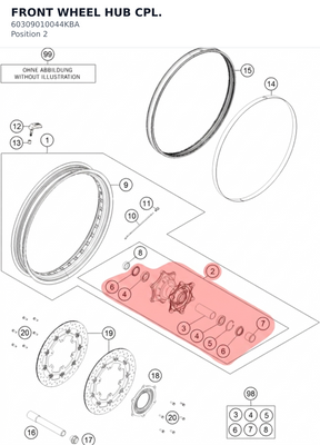 Diagram preview: FRONT WHEEL HUB CPL. (60309010044KBA)