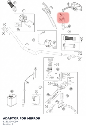 Diagram preview: ADAPTOR FOR MIRROR (61312040050)