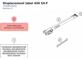 Diagram preview: Displacement label 450 SX-F (79108078019)