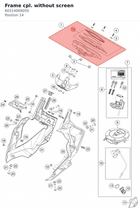 Diagram preview: Frame cpl. without screen (60314069050)