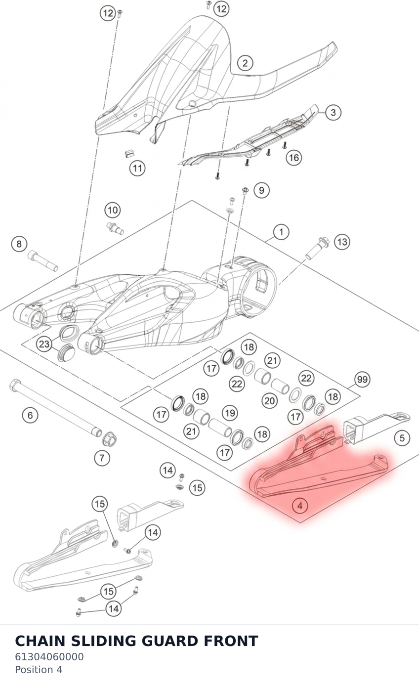 Diagram preview: CHAIN SLIDING GUARD FRONT (61304060000)