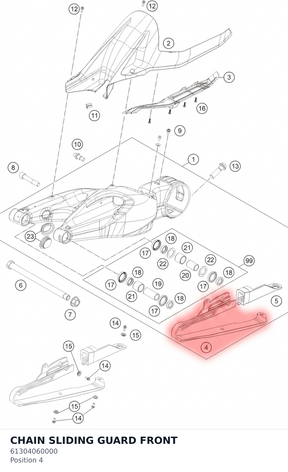 Diagram preview: CHAIN SLIDING GUARD FRONT (61304060000)