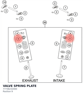 Diagram preview: VALVE SPRING PLATE (77736232000)