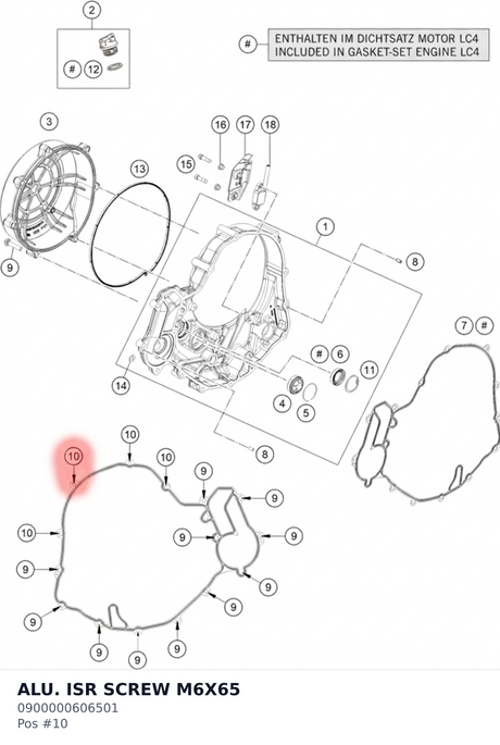 Diagram preview: ALU. ISR SCREW M6X65 (0900000606501)