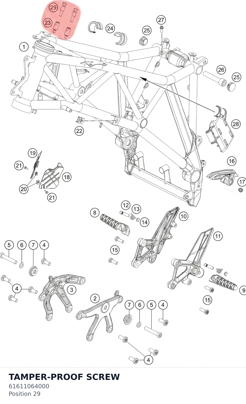 Diagram preview: TAMPER-PROOF SCREW (61611064000)