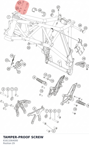 Diagram preview: TAMPER-PROOF SCREW (61611064000)