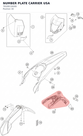 Diagram preview: NUMBER PLATE CARRIER USA (78108116000)