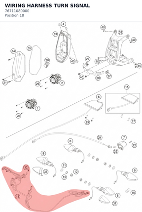 Diagram preview: WIRING HARNESS TURN SIGNAL (76711080000)