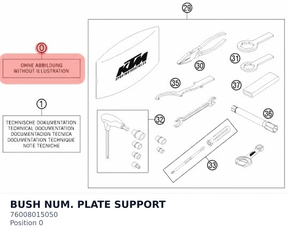 Diagram preview: BUSH NUM. PLATE SUPPORT (76008015050)