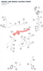 Diagram preview: BRAKE LINE BRAKE CALIPER FRONT (A62642003000)