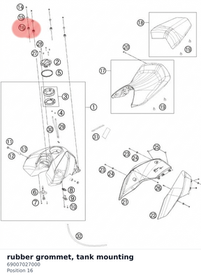 Diagram preview: rubber grommet, tank mounting (69007027000)