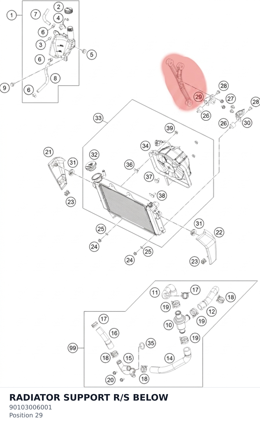 Diagram preview: RADIATOR SUPPORT R/S BELOW (90103006001)