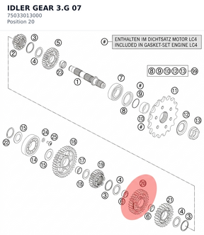 Diagram preview: IDLER GEAR 3.G              07 (75033013000)