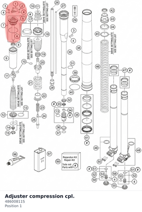 Diagram preview: Adjuster compression cpl. (48600811S)