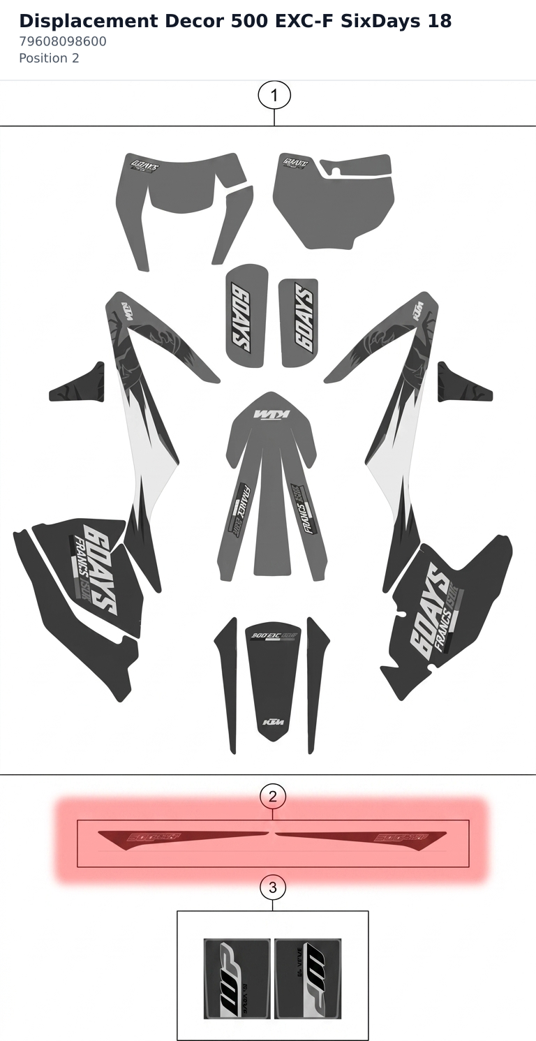 Diagram preview: Displacement Decor 500 EXC-F SixDays 18 (79608098600)