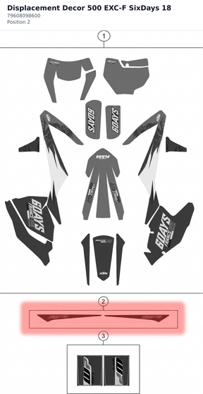 Diagram preview: Displacement Decor 500 EXC-F SixDays 18 (79608098600)