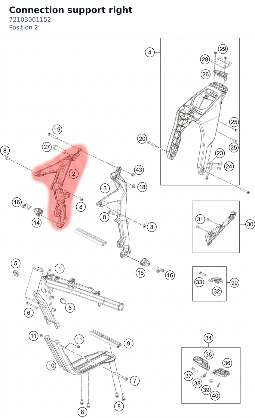 Diagram preview: Connection support right (72103001152)