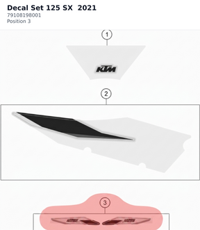 Diagram preview: Decal Set 125 SX  2021 (79108198001)