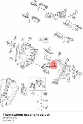 Diagram preview: Thumbwheel headlight adjust. (60714023000)