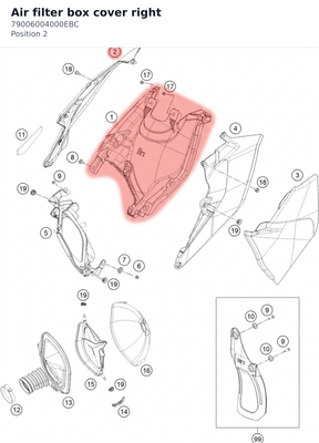 Diagram preview: Air filter box cover right (79006004000EBC)