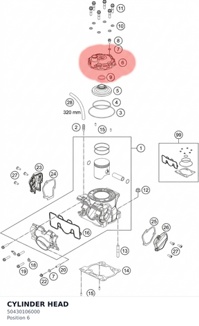 Diagram preview: CYLINDER HEAD (50430106000)