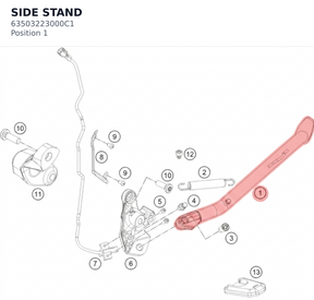 Diagram preview: SIDE STAND (63503223000C1)