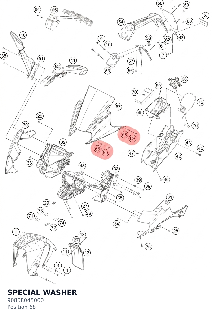 Diagram preview: SPECIAL WASHER (90808045000)