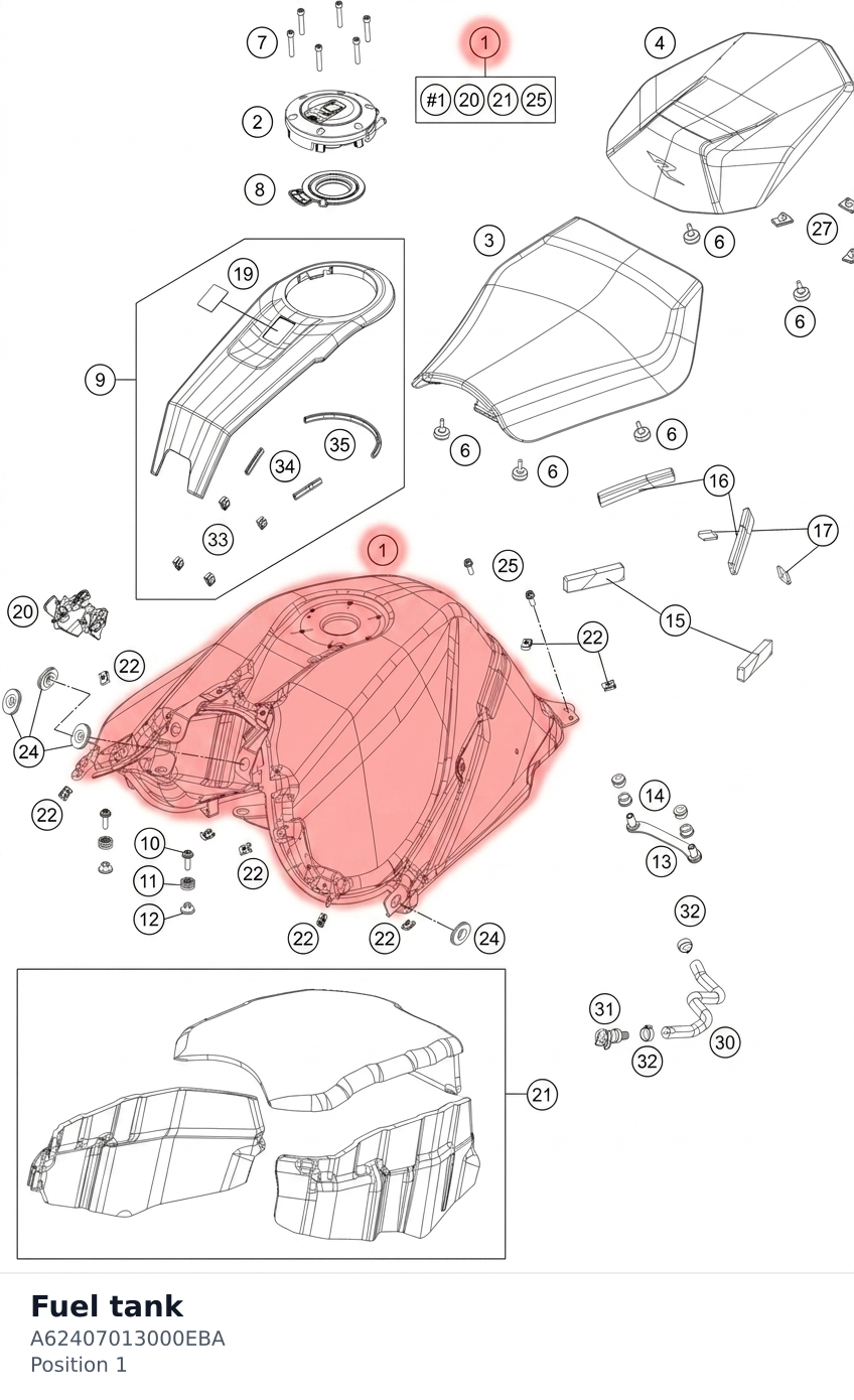 Diagram preview: Fuel tank (A62407013000EBA)