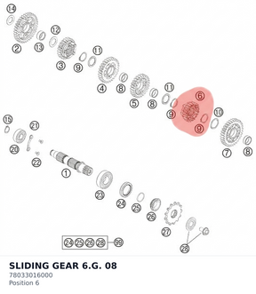 Diagram preview: SLIDING GEAR 6.G.           08 (78033016000)