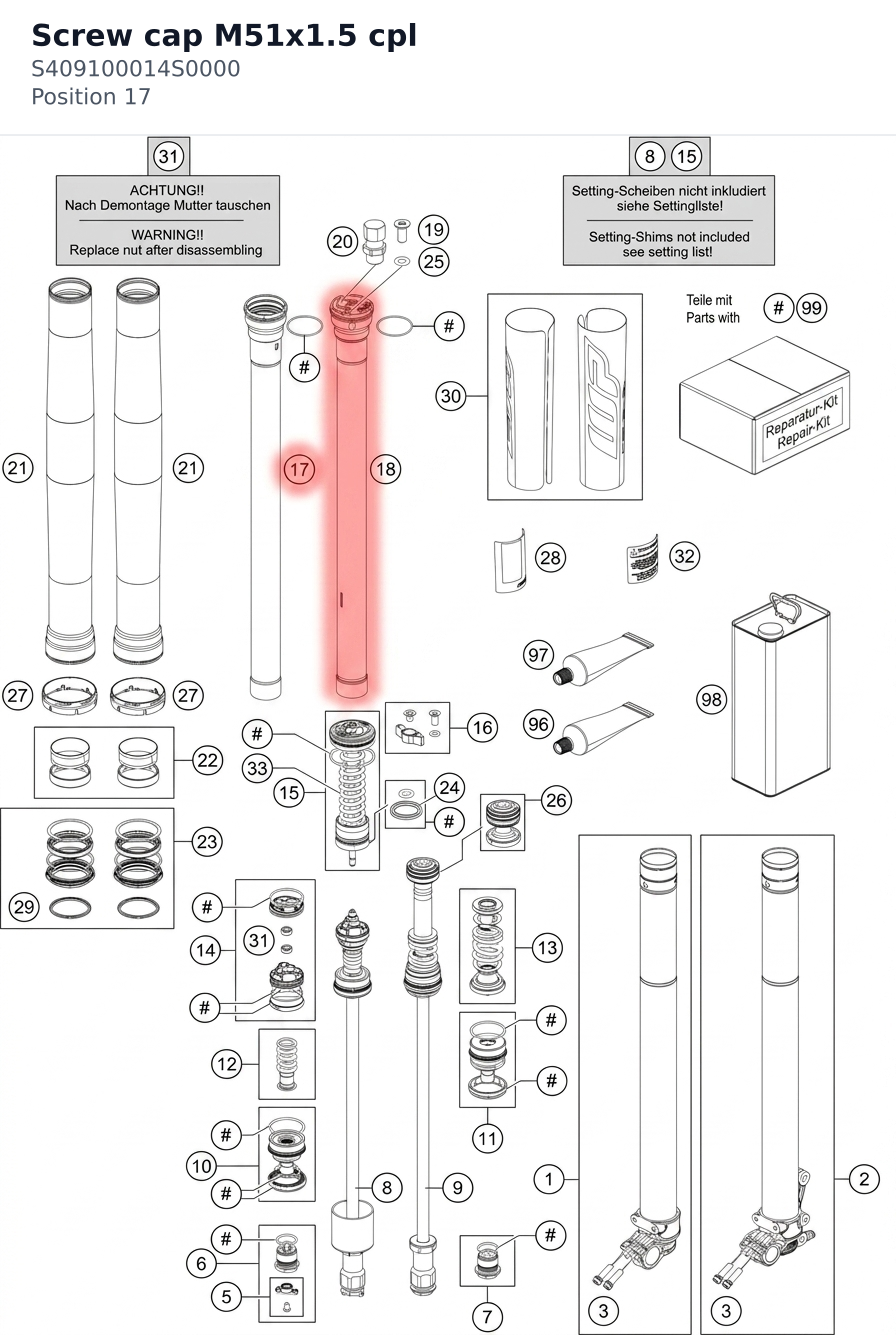 Diagram preview: Screw cap M51x1.5 cpl (S409100014S0000)