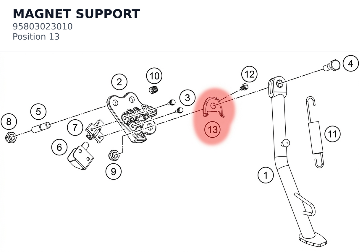 Diagram preview: MAGNET SUPPORT (95803023010)