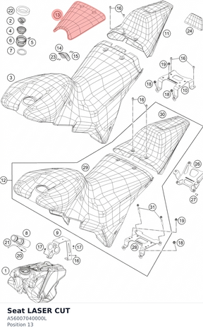 Diagram preview: Seat LASER CUT (A56007040000L)