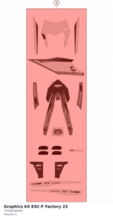 Diagram preview: Graphics kit EXC-F Factory 22 (79708199400)