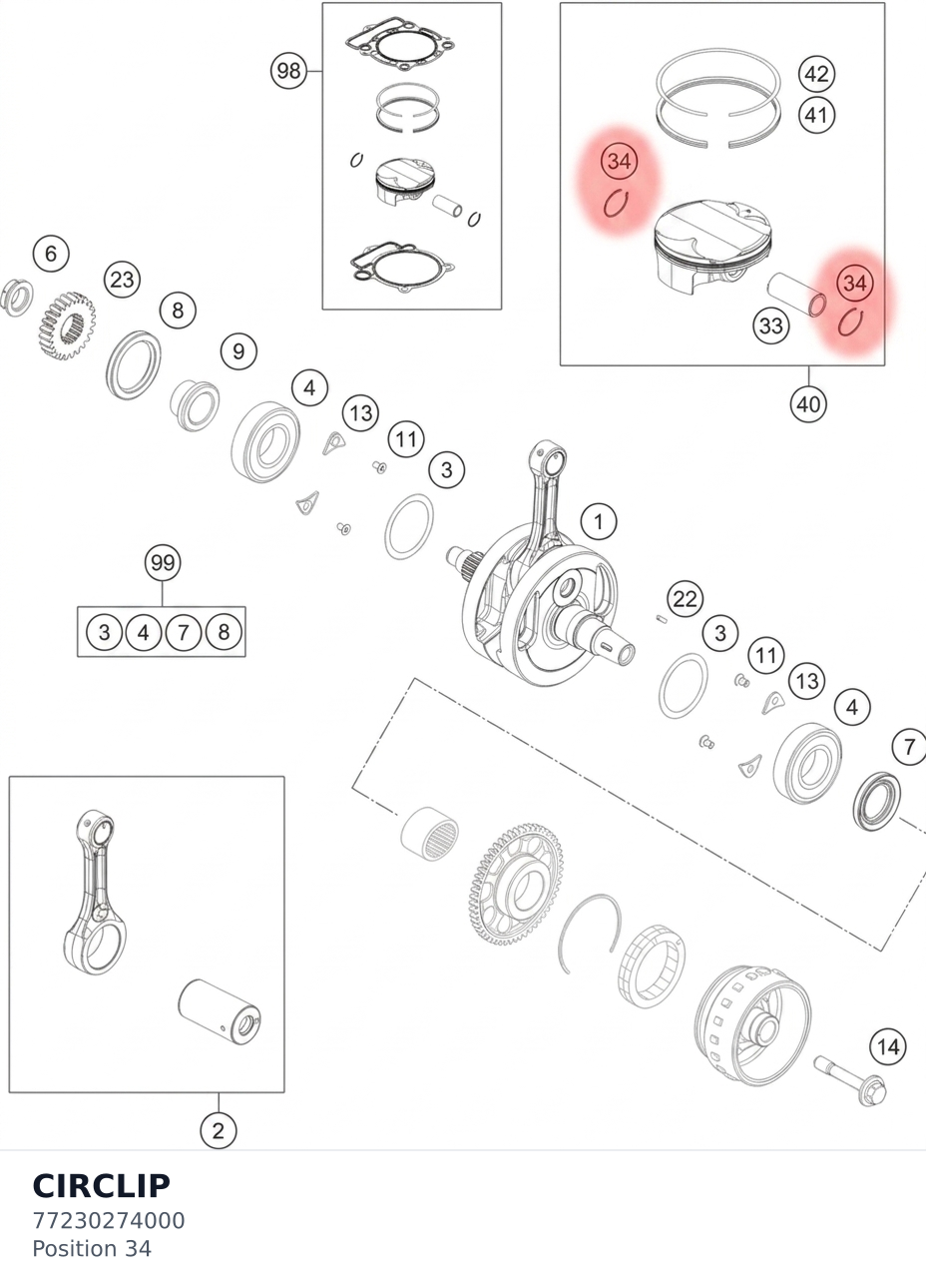Diagram preview: CIRCLIP (77230274000)
