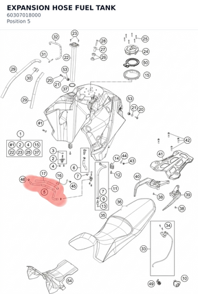 Diagram preview: EXPANSION HOSE FUEL TANK (60307018000)
