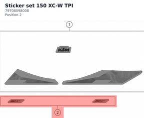 Diagram preview: Sticker set 150 XC-W TPI (79708098008)