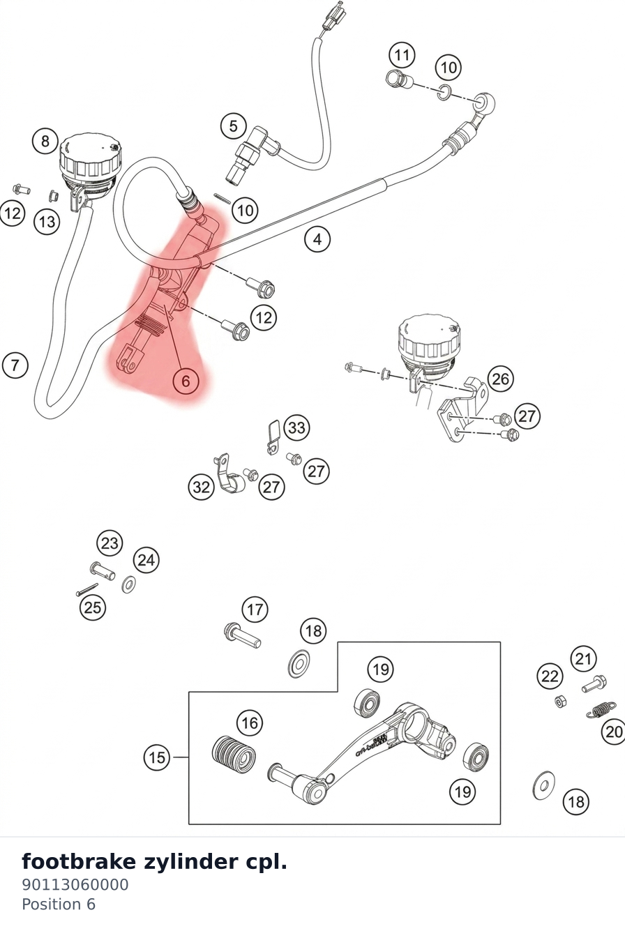 Diagram preview: footbrake zylinder cpl. (90113060000)