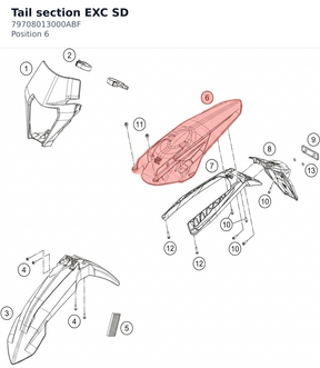 Diagram preview: Tail section EXC SD (79708013000ABF)