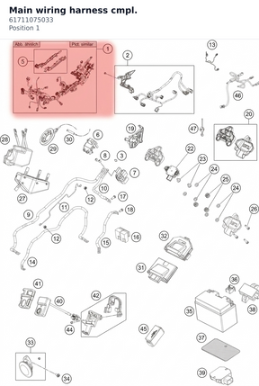Diagram preview: Main wiring harness cmpl. (61711075033)