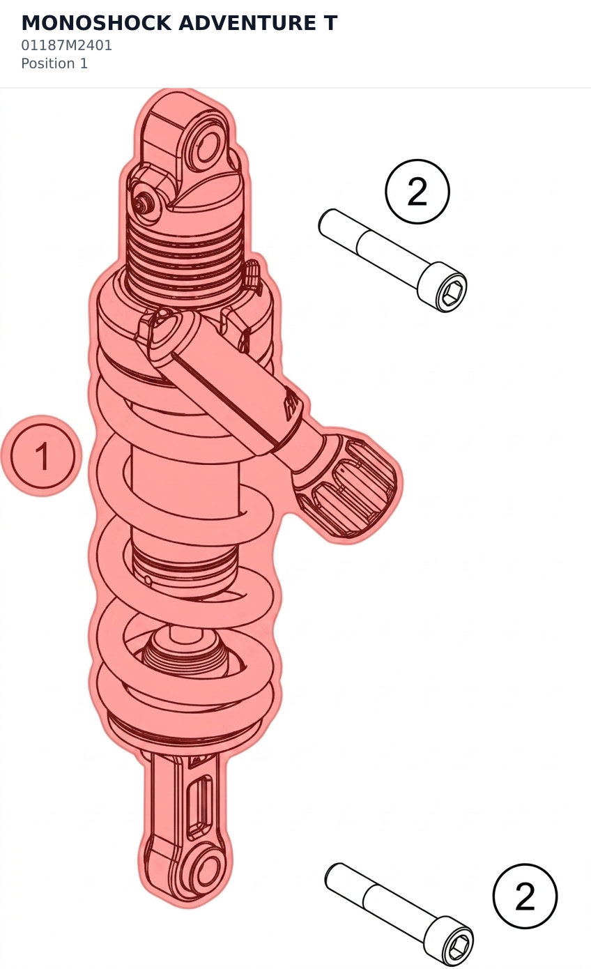 Diagram preview: MONOSHOCK ADVENTURE T (01187M2401)